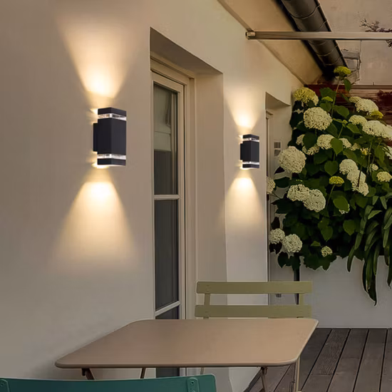 Applique murale LED carrée haut et bas, 10W, puce Bridgelux, pilote isolé, blanc froid 6500K, IP65, pour jardin